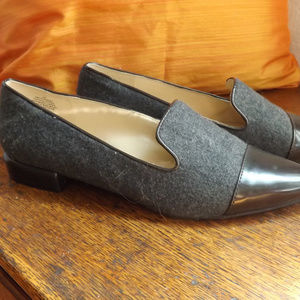 Nine West gray flats with cap toe